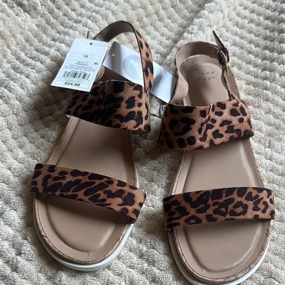 a new day Brown Sandals with Straps